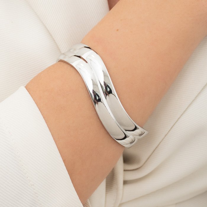 BRACELETE FEMININO ONDULAÇÃO DUPLA