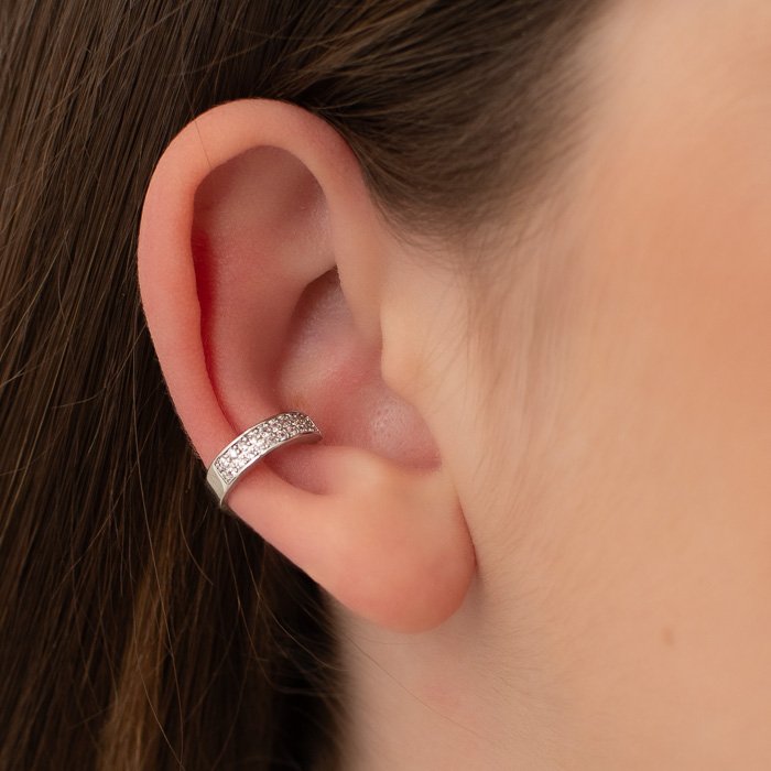 PIERCING FAKE CRAVEJADO COM DUAS CARREIRAS 4MM