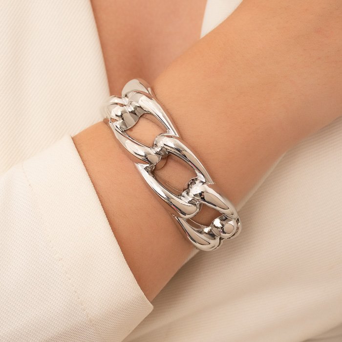 BRACELETE FEMININO ELOS GROSSOS