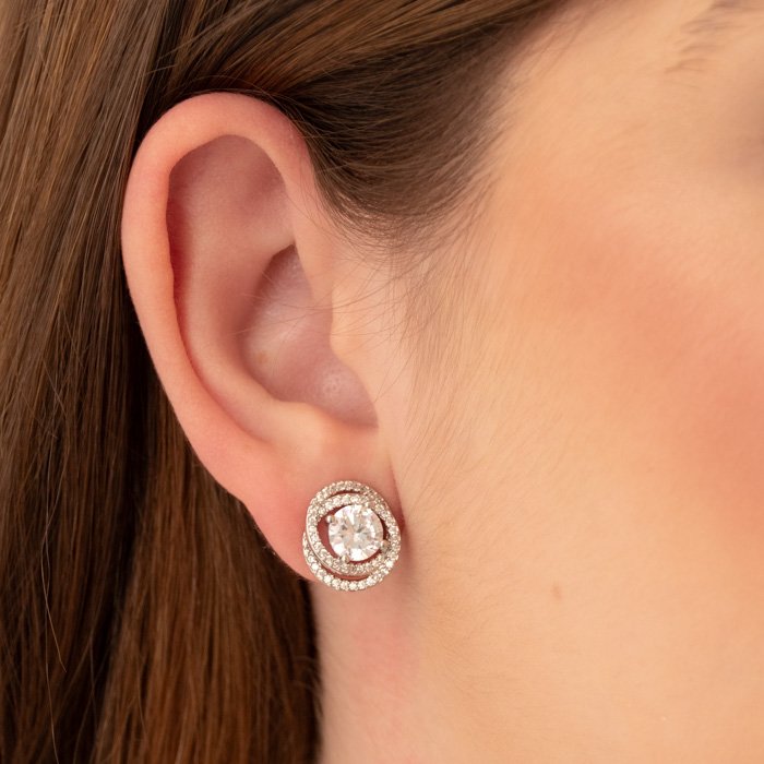 BRINCO ZIRCÔNIA COM FIOS CRAVEJADOS ENTRELAÇADOS