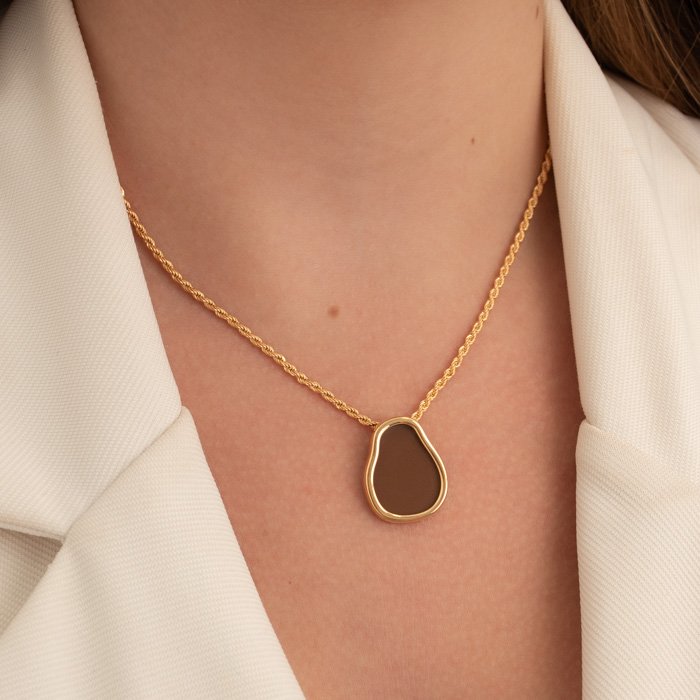 COLAR BAIANO PINGENTE PEDRA ORGÂNICA