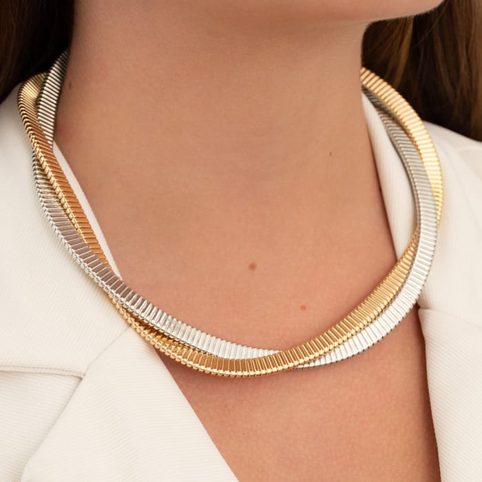 CHOKER ARO ESTILO MOLA TORCIDA DUPLA