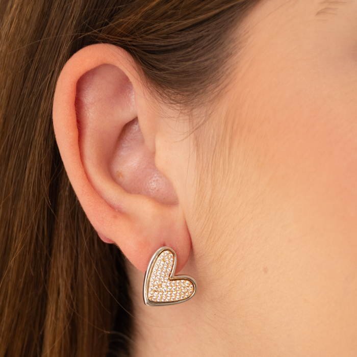 BRINCO CORAÇÃO CRAVEJADO DOIS BANHOS