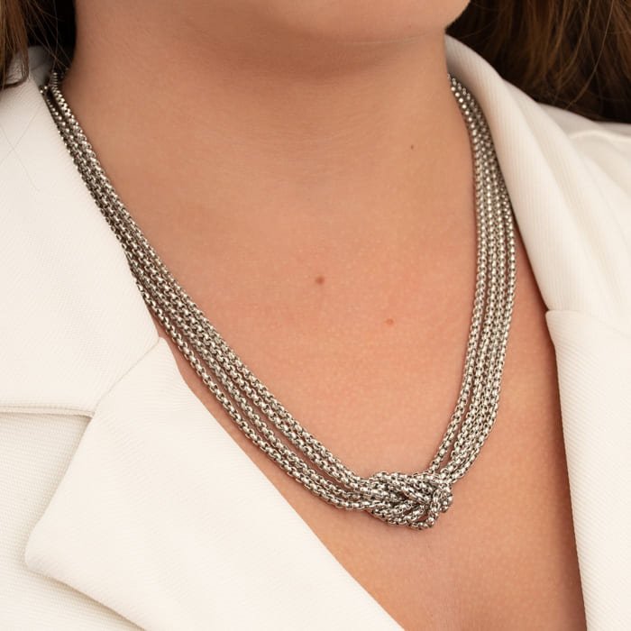 COLAR CORRENTE VENEZIANA GROSSA COM NÓ ENCIMA