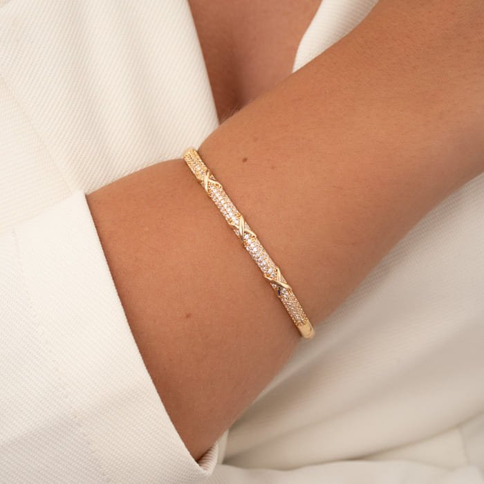 BRACELETE INSPIRAÇÃO X COM MICRO ZIRCÔNIAS