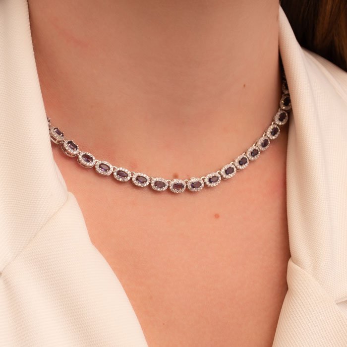 COLAR OVAL COM ZIRCÔNIA