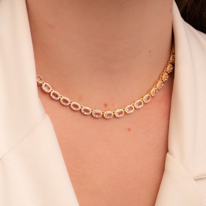 COLAR OVAL COM ZIRCÔNIA