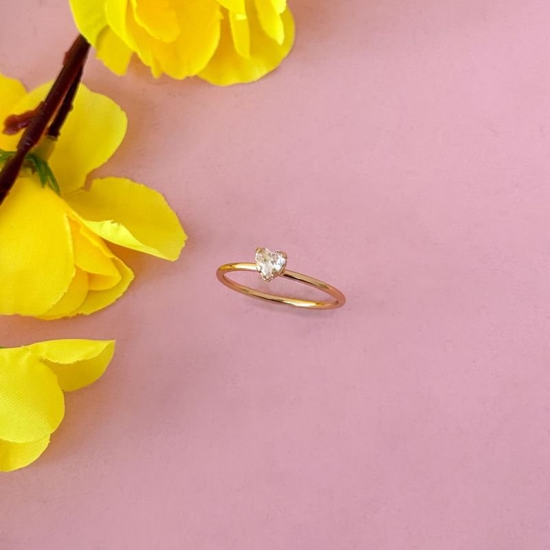 ANEL SOLITÁRIO ZIRCÔNIA CORAÇÃO