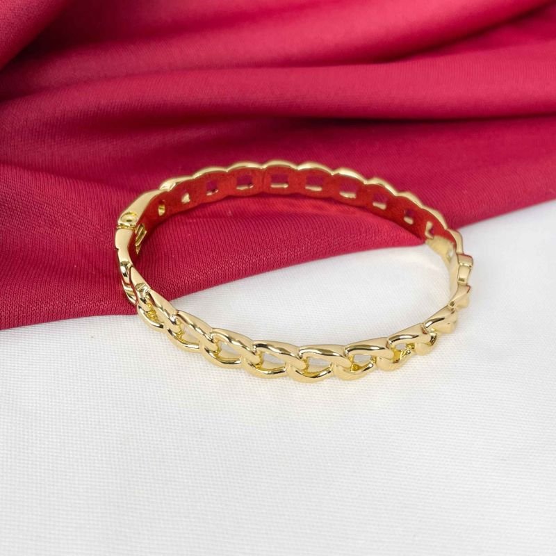 BRACELETE DOURADO ESTILO CORRENTE GRUMET