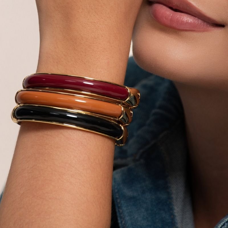 BRACELETE DOURADO PEDRA MARSALA