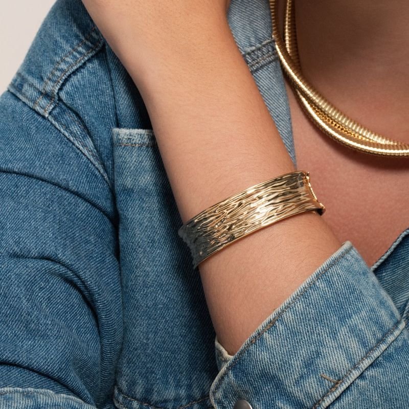 BRACELETE FEMININO GROSSO FRISADO