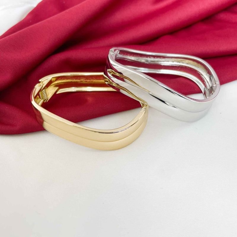 BRACELETE FEMININO ONDULAÇÃO DUPLA