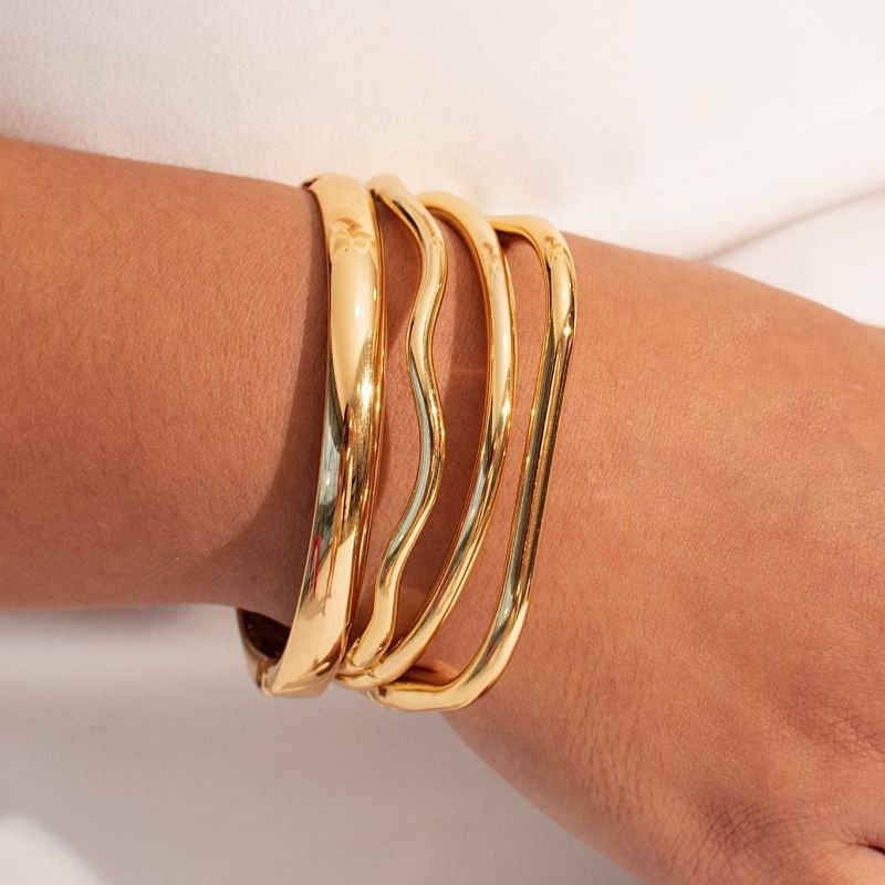 BRACELETE FEMININO ONDULADO FINO