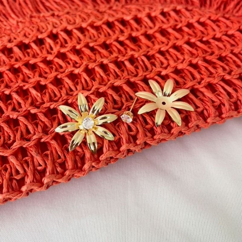 BRINCO DE FLOR COM ZIRCÔNIA
