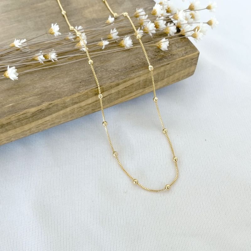 CHOKER COLAR BOLINHAS NA VENEZIANA