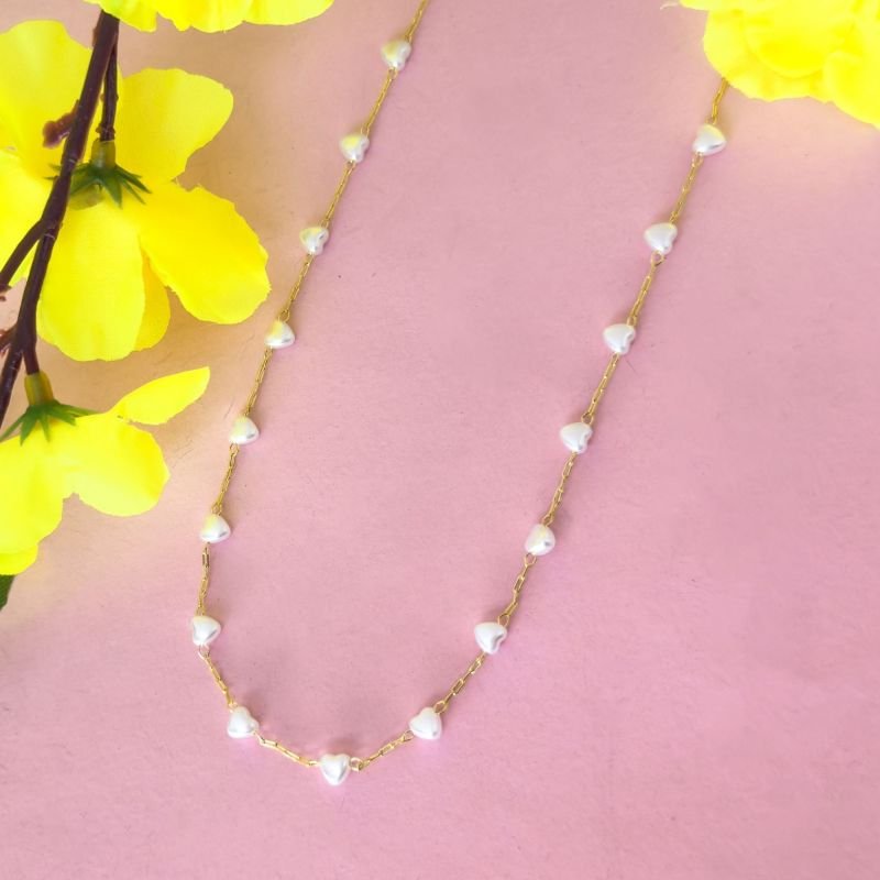 CHOKER CORAÇÃO DE PÉROLA