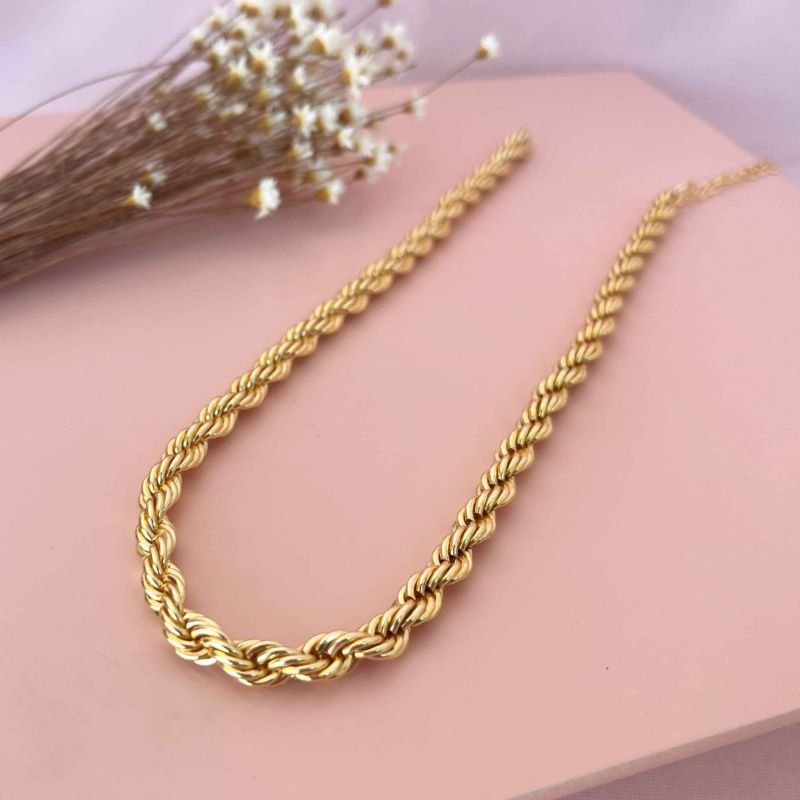 CHOKER CORDÃO BAIANO 6MM (CORRENTE 33CM + 5CM DE EXTENSOR)