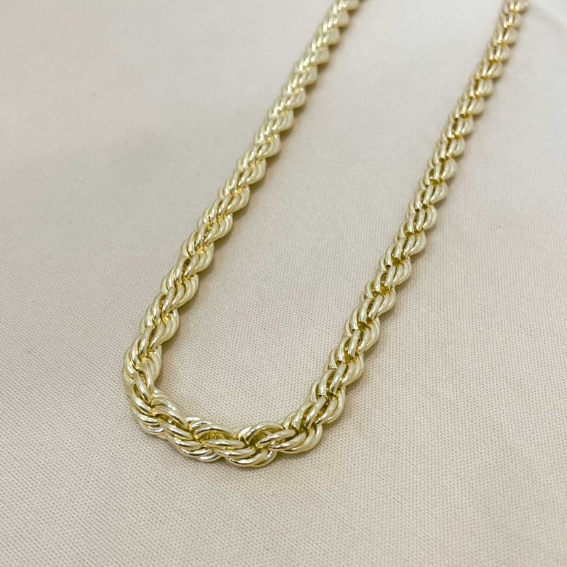 CHOKER DOURADA CORDÃO BAIANO 8MM