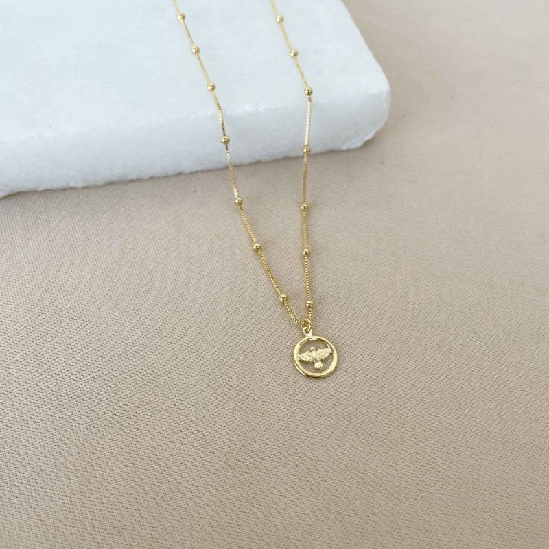 CHOKER DOURADA ESPÍRITO SANTO NA VENEZIANA C/ BOLINHA