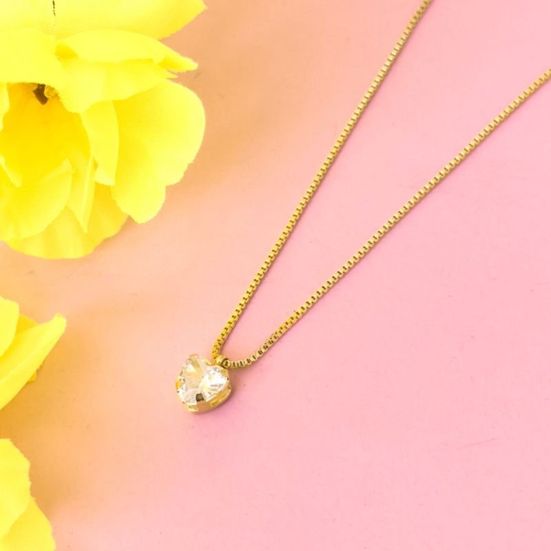 COLAR CORAÇÃO DE ZIRCÔNIA 6MM NA VENEZIANA