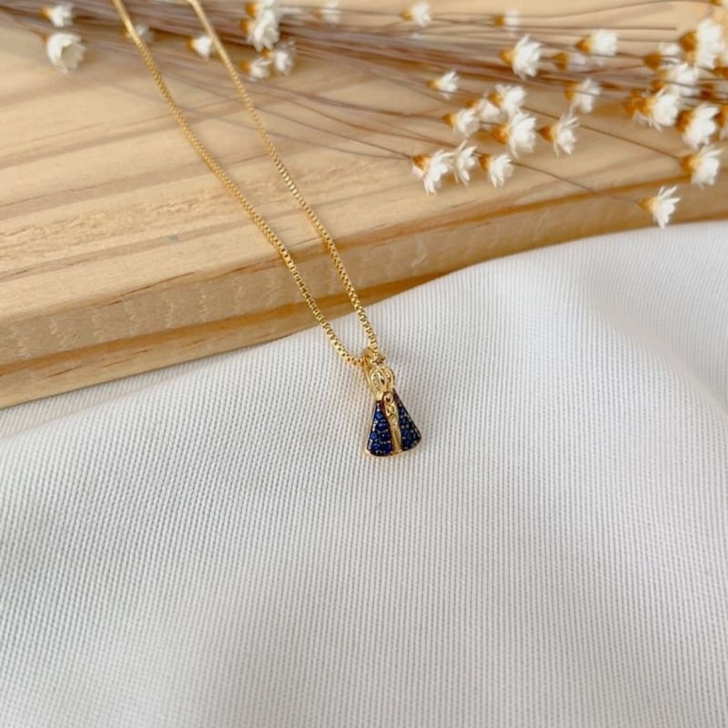 COLAR DE VENEZIANA FINA COM PINGENTE DE NOSSA SENHORA P. RÉP