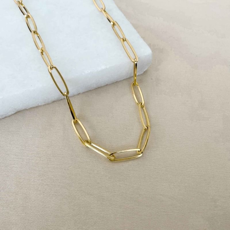 CORRENTE BANHADA A OURO ELOS OVAIS FINOS