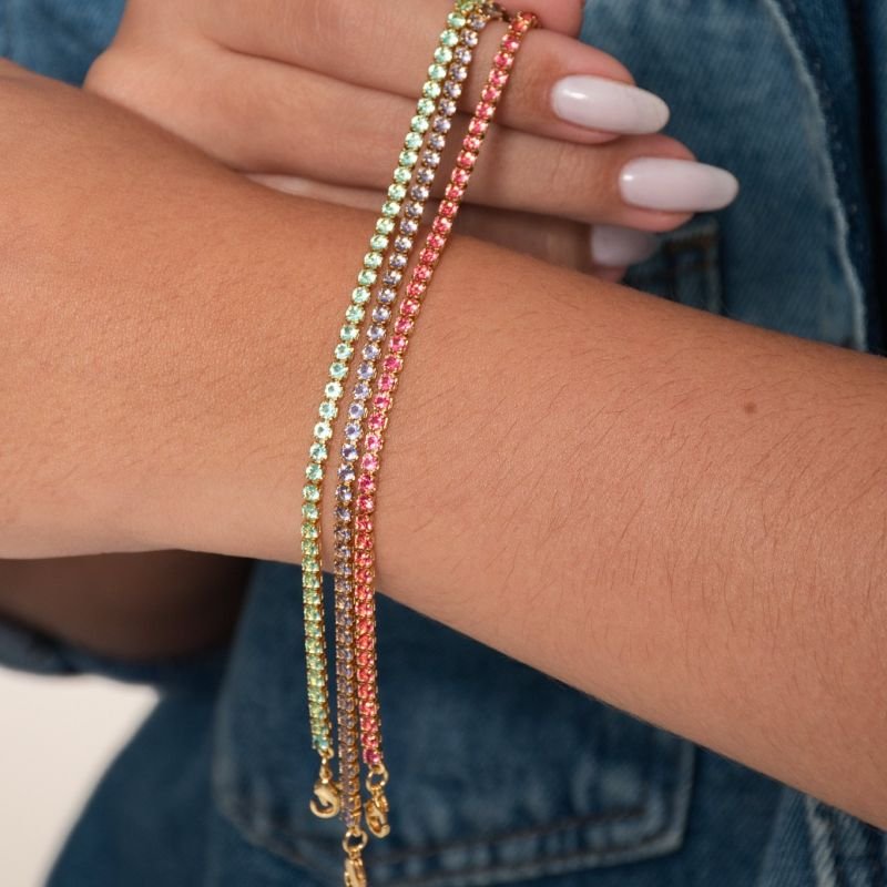 PULSEIRA FEMININA DE ZIRCÔNIA ROSA